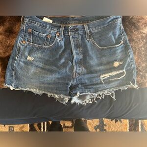 Levi's Women's Relaxed Indigo Denim Shorts